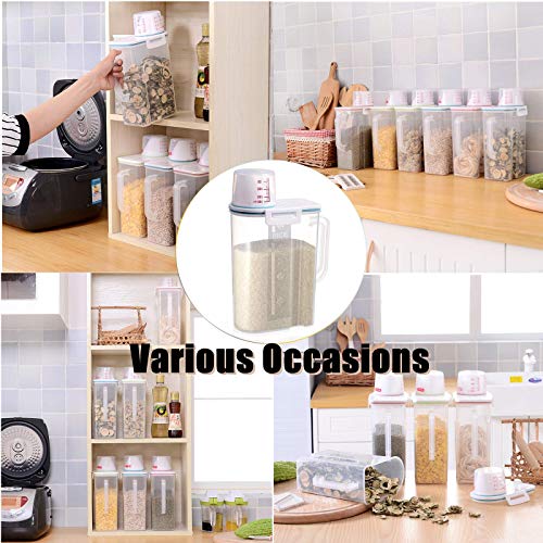 Rice Container Airtight BPA Free 5lb Capacity Cereal Storage Container with Measuring Cup for Kitchen Storage Organization(Blue)