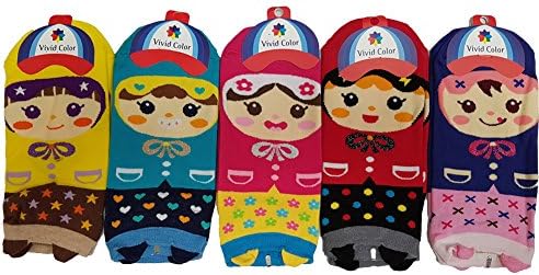 Hwasubun Cartoon Socks Women Socks Girls Socks People Socks Funny Socks Happy Socks Kids Socks Baby Girl Socks 5Pairs (hsocks1)