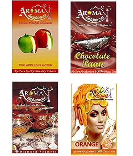 Alshan Aroma Happiness Herbal Hookah Flavour Combo of 4 Pack