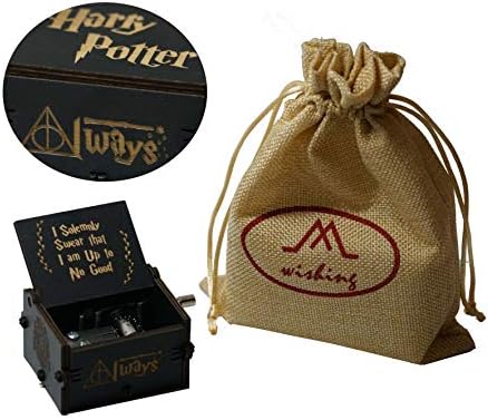 wishing Wooden Hand Crank Harry Potter Music Box Classic Vitrage Wood Hand Music Box Theme Music Box Best Gift for Kids,Friends