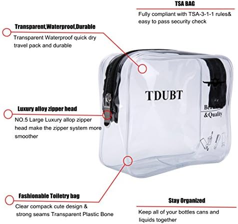 TSA Approved Clear Travel toiletry Bag | Quart Sized with Zipper bags | 3-1-1 Carry-On Airline Compliant Bag Packing Organizers