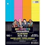 3 Pack! - Neenah Astrobrights Wide Ruled Filler Paper Assortment, 8.5 X 10.5 Inches, 100 Sheets / Pack - Bulk Buy