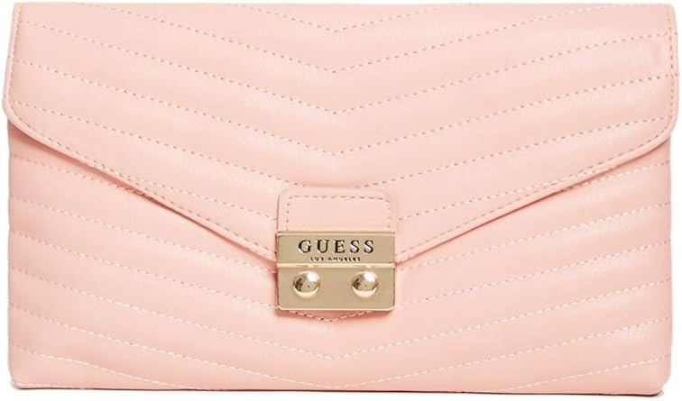 guess pink clutch