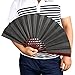 FENICAL Bamboo Folding Hand Black Fan Wedding Party For Men