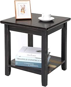 Amazon.com: IWELL End Table with Storage Shelf for Living ...