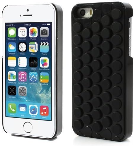 VOYOMO 3D Bubble Wrap Design (Can Pop) Soft PC Phone Case Cover For iPhone (For iPhone 5 5S, Black)