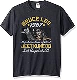 American Classics Unisex Bruce Lee Box Smirk Adult Short Sleeve T-Shirt, Black Heather, Large