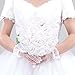Febou Artificial Flowers, 50pcs Real Touch Artificial Foam Roses Decoration DIY for Wedding Bridesmaid Bridal Bouquets Centerpieces, Party Decoration, Home Display, Office Decor (White)