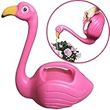 Flamingo Watering Can Decorative Elegant Pot For Indoor Outdoor House Plants Easy Pour Small Size Plastic 1.5L By DecoDuke