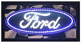 Crystal Art Ford Logo Framed Flashing LED Sign