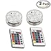 iMagitek Submersible 10-LED RGB 16 Colors Changing Waterproof Light for Aquarium, Vase Base, Pond, Swimming Pool, Garden, Party, Wedding, Christmas, Halloween, Home Decorations - 2 Pack