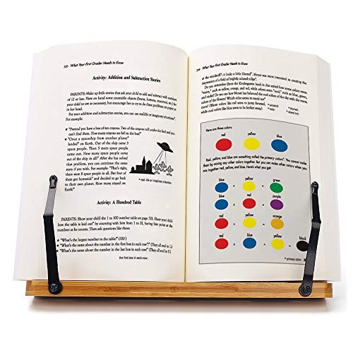 image for BamBoo Book Stand - wishacc Reading Rest holder Cookbook Cook Stand/Fo
