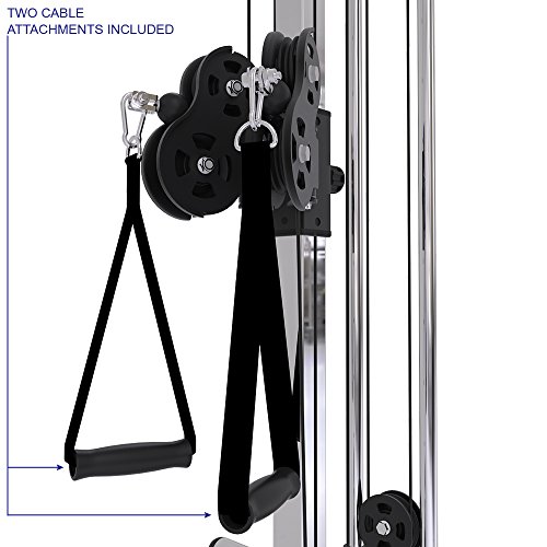 ARCHON Wall Mount Commercial Ball Bearing Cable Station | 17 Position Adjustable Dual Pulleys | Home Gym Equipment | Cable Crossover Machine | Weight Machine | Cable Pulldown | Functional Trainer