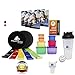 80 Day Equipment-Resistance Bands(5), Core Sliders Fitness Discs(2) with 7pc 21 Day Portion Control containers, Protein Shaker Bottle & Weight Loss E-Book, Online Workout Video
