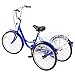 Goplus Adult Tricycle 3-Wheel Bicycle Single Speed Bike Seat Adjustable Trike with Bell, Brake System and Basket (24-Inch, Blue)thumb 1