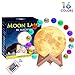 Night Light, Magifire 3D Moon Lamp 16 Colors Remote&Tap Control Dimmable Moon Light with Wooden Stand USB Charging Cable for Home Decoration Kids Birthday Gift Valentine's Day(3.94 inch/10 cm)