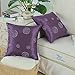 Pack of 2 CaliTime Cushion Covers Throw Pillow Cases Shells for Home Sofa Couch 18 X 18 Inches, Modern Random Circles Geometric Chain Embroidered, Purple