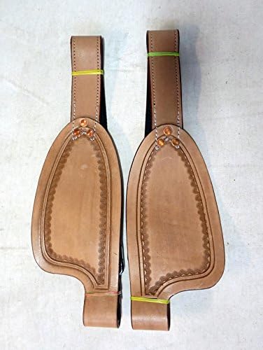Youth Size Tooled Rough Out Leather Replacement Fenders (8")