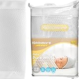 Premium Pure White Baby Mesh Crib Liner for All Cribs - Breathable Airflow Rail Cover and Bumper - Best for Protecting Your Baby From Getting Arms and Legs Stuck