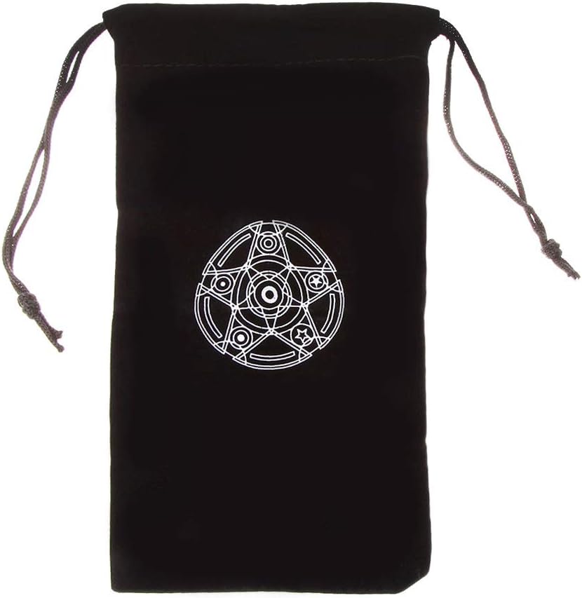 Baiyao Flannel Pentagram Card Storage Bag Toy Jewelry Pouch Home Mini Drawstring Package For Table Games,18cm (7.09in)ร11.5cm (4.53in)
