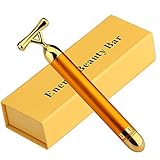 Facial Massage Sticks Beauty Care & Beauty Bar Heidan Stone 24k Golden Pulse Vibration Waterproof Wrinkle Treatment T-Shape Face Head Massage Tools for Sensitive Skin Face Pull Firming Lift