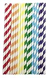 150 Pieces Paper Straws Drinking for Everyday,Birthday,Wedding,Party-Colorful Rainbow (Rainbow)