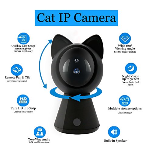 [2018 Upgrade]Wireless IP Camera 1080P HD Wifi 360° Surveillance Video Monitor for Home Security System Baby Nanny Pet Indoor with Night Vision Two-Way Call Motion Detection Alarm-Smartphone App Real