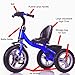 Little Bambino RideOn Pedal Tricycle Children Kids Smart Design 3 Wheeler | CE Approved Air Wheels Adjustable Seat Metal Frame Bell (Blue)