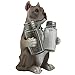 Decorative Pit Bull Glass Salt and Pepper Shaker Set with Holder Figurine in Dog Statues & Sculptures and Pitbull Kitchen Table Decor Gifts for Pet Lovers