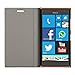 kwmobile Flip Case Compatible with Nokia Lumia 730/735 - Book Style Protective Front Flip Cover Smartphone Case - Black