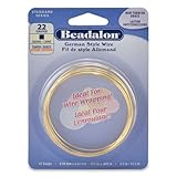 Beadalon Square Non-Tarnish Brass 22-Gauge Wire, 3-1/2-Meters