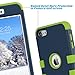 ULAK iPod Touch 7 Case, 3 in 1 Hard PC Case with Shockproof Silicone Interior Heavy Duty High Impact Dual Layer Protective Case for Apple iPod Touch 7th/6th/5th Generation, Green