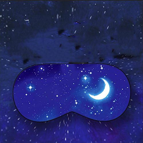 HUANQIN Men and women double-sided silk eye mask to block the sunshine ventilation to protect the eyes sleep sleep soft and smooth ice bag hot ( Color : Night sky )