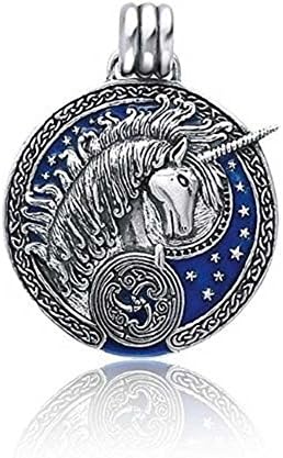 Bling Jewellry Sterling Silver Blue Celtic Unicorn Pendant For Women Girls