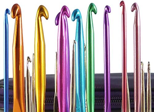22 Metal Crochet Hooks with Organizer Case (Plum)