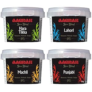 Aagrah Indian Spice Blends Gemengde Selectie (Pack van 4X 50g potten) – Authentieke Restaurant Recept Marinade
