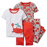 Carters Baby Boys 4-Piece Snug Fit Cotton PJs Crab Print Red