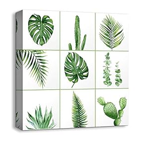 Canvas Wall Art Animals Plants Collage Ideas Home Wall Decorations for Bedroom Living Room Oil Paintings Canvas Prints Framed - 12x12 inches