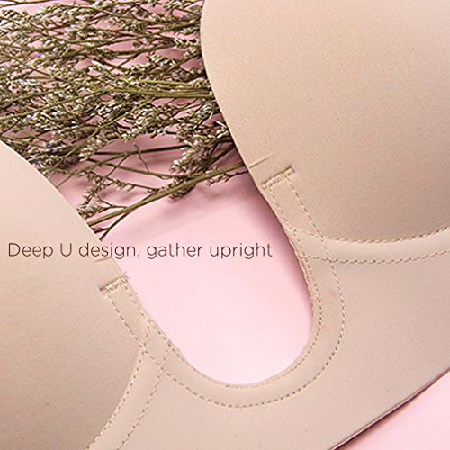 VeMee Strapless Bra U Plunge Push Up Self Adhesive Silicone Reusable