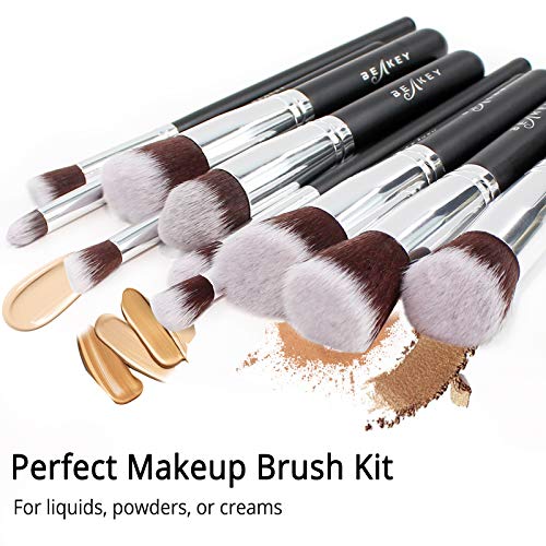 BEAKEY Makeup Brush Set Premium Synthetic Foundation Face Powder Blush Eyeshadow Kabuki Brush Kit, Makeup Brushes with… - Image 2