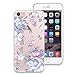 iPhone 7 Case, CasesByLorraine Purple Floral Flower Clear Transparent Case TPU Soft Gel Protective Cover for Apple iPhone 7 (I33)