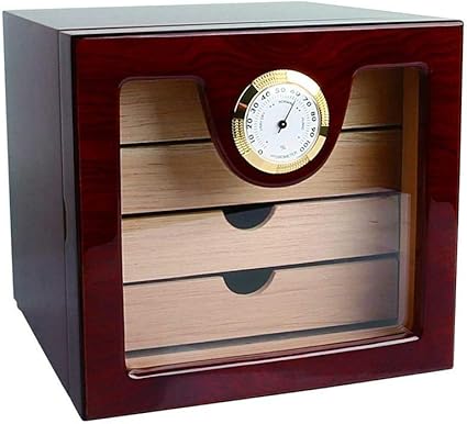 Calmson Cigar Humidor 24 X 24 X 24cm 4 Layer Drawers Medium Cigar