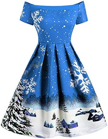 Cookinty クリスマス ドレス ワンピース レディース パーティードレス 結婚式 チュニックワンピース オフショルダー 雪 鹿 秋冬 演奏会 二次会 ひざ丈 フォーマルワンピース 大きいサイズ ベージュ 発表会 お呼ばれ 付与 仮装 お姫様 40代