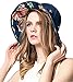 Bienvenu Women Wide Large Brim Floppy Foldable Roll up UPF 50+ Beach Sun Hat,Navy