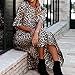 Women’s Middle Sleeve O-Neck Long Dress,Ladies High Waist Leopard Print Ruffle Hem Casual Loose Beach Dressesthumb 4