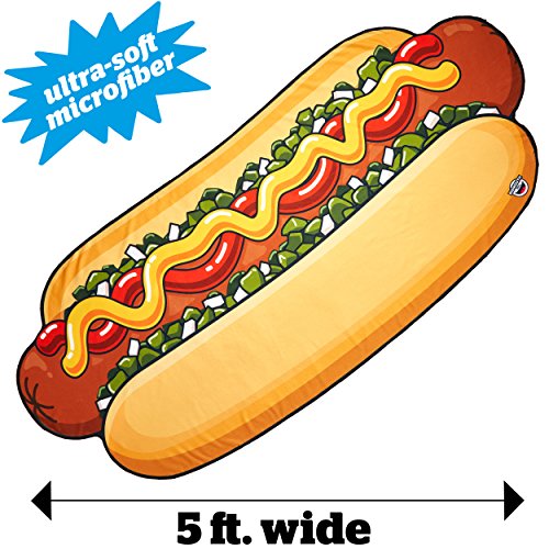 image for BigMouth Inc Giant Hot Dog Beach Blanket, Oversized Beach Towel, Ulta-