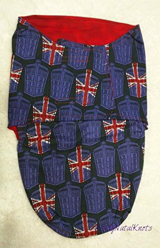 Union Jack TARDIS Swaddler with Velcro
