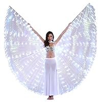 Dance Fairy Belly Dance LED Isis Wings with Stick(White)