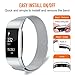 Mosonoi Compatiable with Fitbit Charge 2 Bands, Adjustable Metal Straps Replacement Bands Charge 2 Accessories Fit for Fitbit Charge 2 Smartwatch Women Men(Small, Silver)