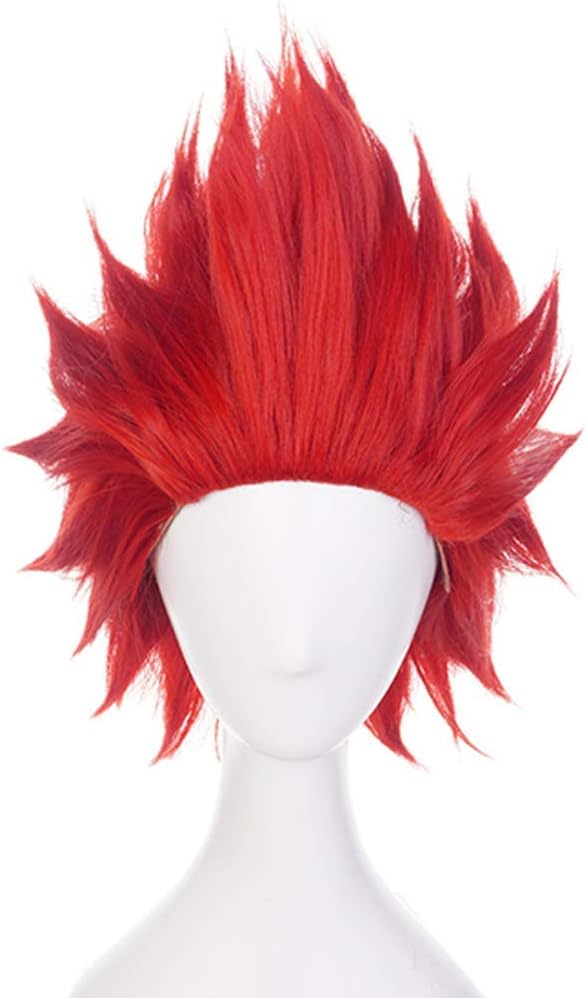 Topcosplay Anime Cosplay Wig Synthetic Wigs with free cap Short Red Wig for Halloween Costume Party, Kirishima Eijiro